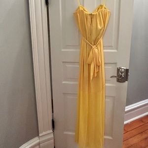 BCBG formal yellow maxi dress, strapless, 0
